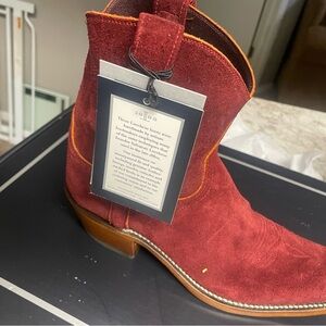 RRL Red Suede Cowboy Boots